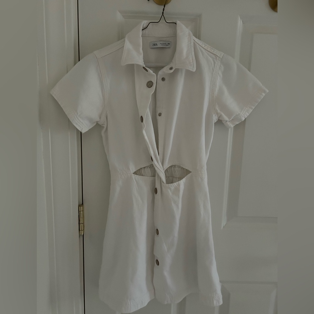 Zara White Denim Dress